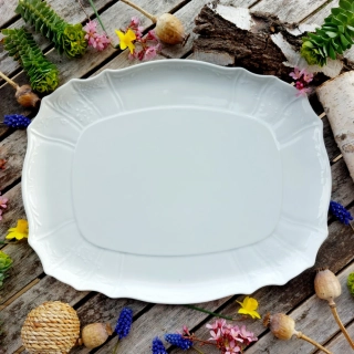 BERNADOTTE podnos 4-hranný 40 cm, bílý, Thun 1794