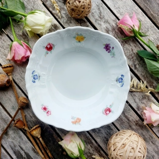 BERNADOTTE mísa kompotová 23 cm, barevná házenka, Thun 1794