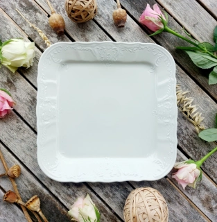 BERNADOTTE IVORY podnos 4-hranný 26 cm, slonová kost, Thun 1794