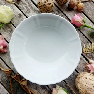 SONÁTA  mísa kompotová 23 cm, bílá, Leander 1907