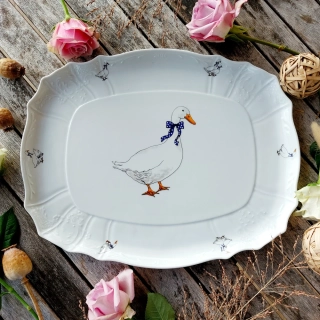 BERNADOTTE podnos 4-hranný 40 cm, husy, Thun 1794