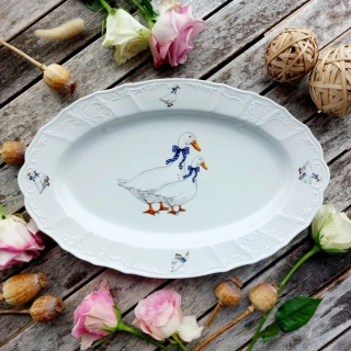 BERNADOTTE mísa oválná 36 cm, husy, Thun 1794