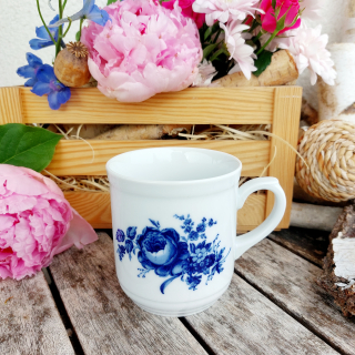 MATOUŠ hrnek 290 ml, modrá růže, Český porcelán Dubí
