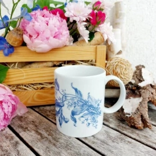 SIK hrnek 310 ml, kytice, Český porcelán Dubí