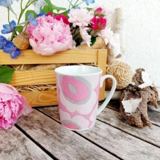 SISI hrnek 280 ml, růžová květina, Český porcelán Dubí