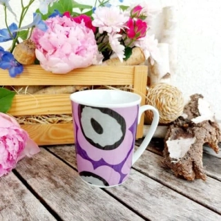 SISI hrnek 280 ml, fialová květina, Český porcelán Dubí