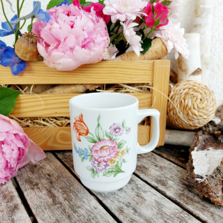 STOH hrnek 280 ml, kytice, Český porcelán Dubí