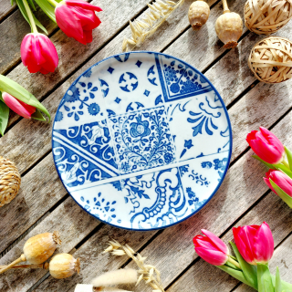 OPTIMO BLUE MOSAIC talíř mělký 24 cm, modrá mozaika, G. Benedikt 1882