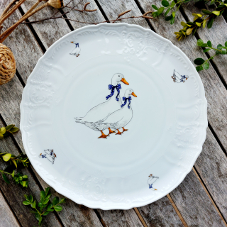 BERNADOTTE talíř / podnos na dort 32 cm, husy, Thun 1794