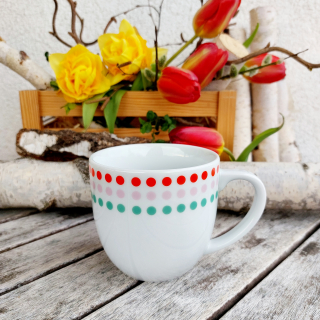 MARIO hrnek 330 ml, puntíky, Český porcelán Dubí 