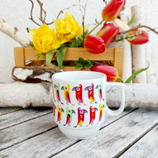 HUGO hrnek 270 ml, papoušci, Český porcelán Dubí