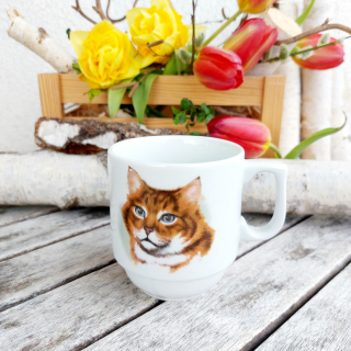 HUGO hrnek 270 ml, zrzavá kočka, Český porcelán Dubí