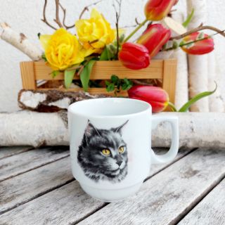 HUGO hrnek 270 ml, černá kočka, Český porcelán Dubí