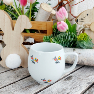 BAŇÁK hrnek 300 ml, drobné kytičky, Český porcelán Dubí