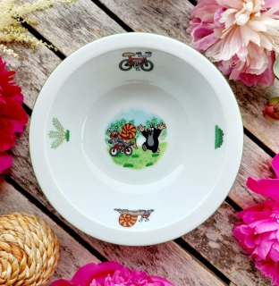 PRAKTIK miska 16 cm, Krteček a šnek, zelená linka,  Thun 1794