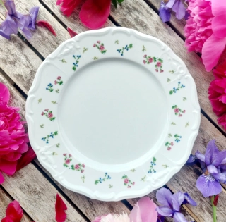 MARIE LOUISE talíř mělký 25 cm, luční květy, Thun 1794