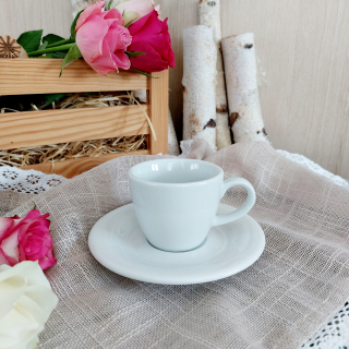 CARLO šálek s podšálkem nízký 80 ml, bílý, Thun 1794