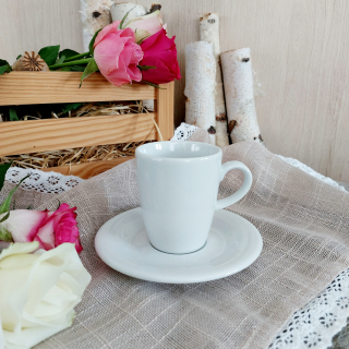 CARLO šálek s podšálkem vysoký 100 ml, bílý, Thun 1794