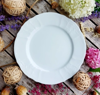 BERNADOTTE talíř mělký 25 cm, bílý, Thun 1794