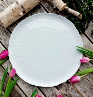 BERNADOTTE talíř / podnos na dort 32 cm, bílý, Thun 1794