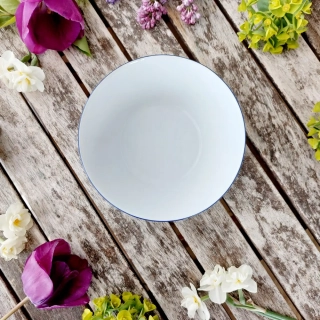 TOM miska kompotová 16 cm, modrá linka, Thun 1794