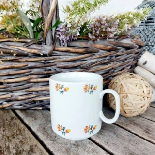 LUCAS hrnek 270 ml, drobné kytičky, Český porcelán Dubí
