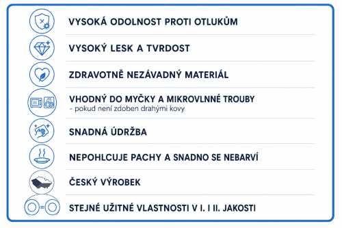 výhody porcelánu
